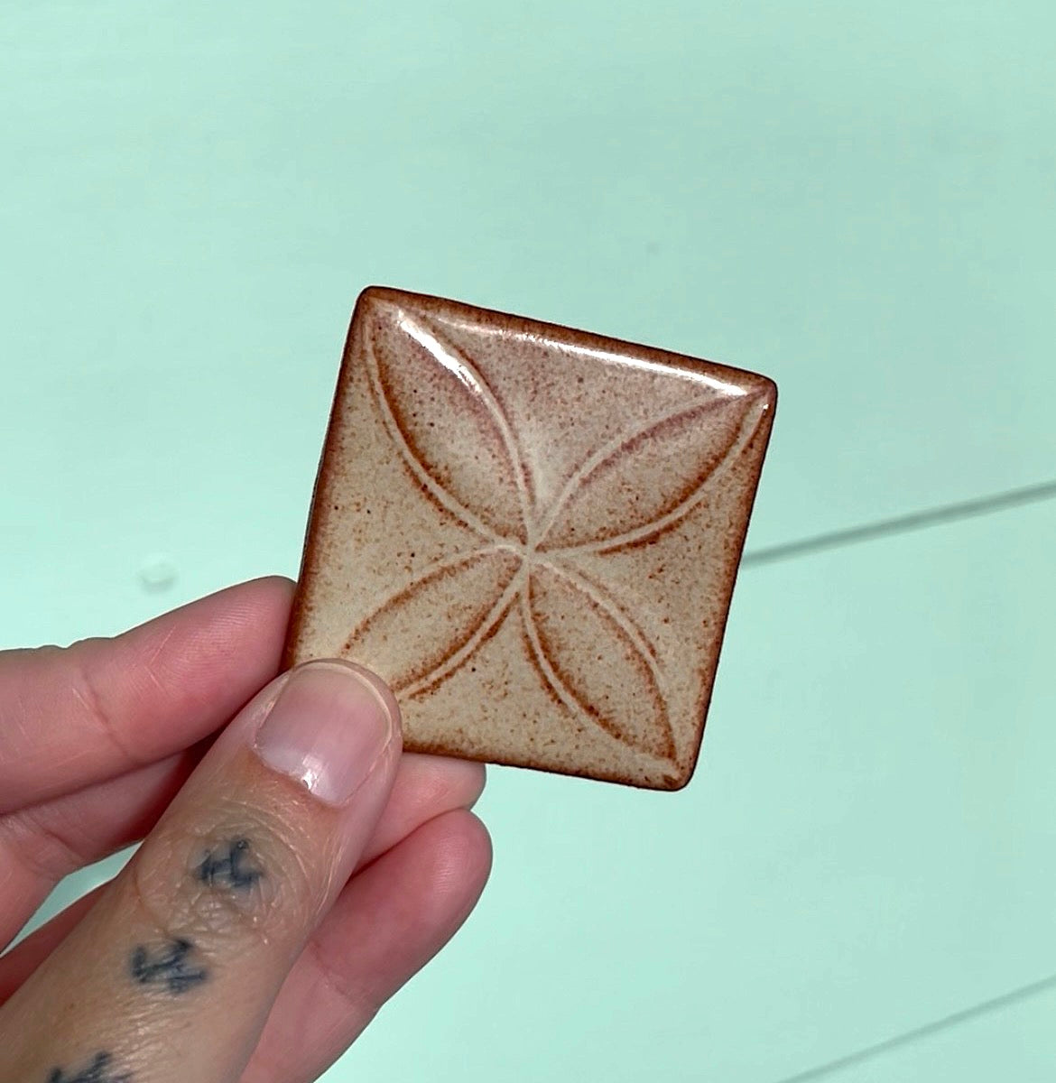 Hand Carved Ceramic Siapo Magnet (light brown) by MASINA CREATIVE