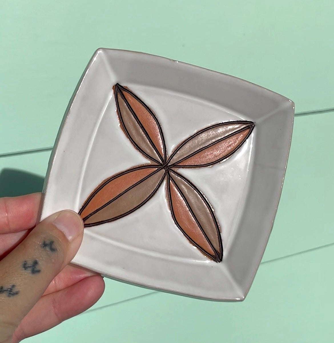 Hand Carved Ceramic Siapo Trinket Dish (216) by MASINA CREATIVE