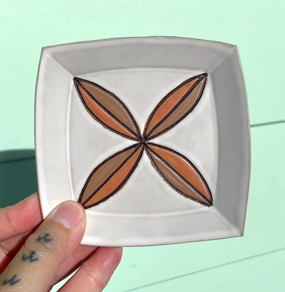 Hand Carved Ceramic Siapo Trinket Dish (217) by MASINA CREATIVE