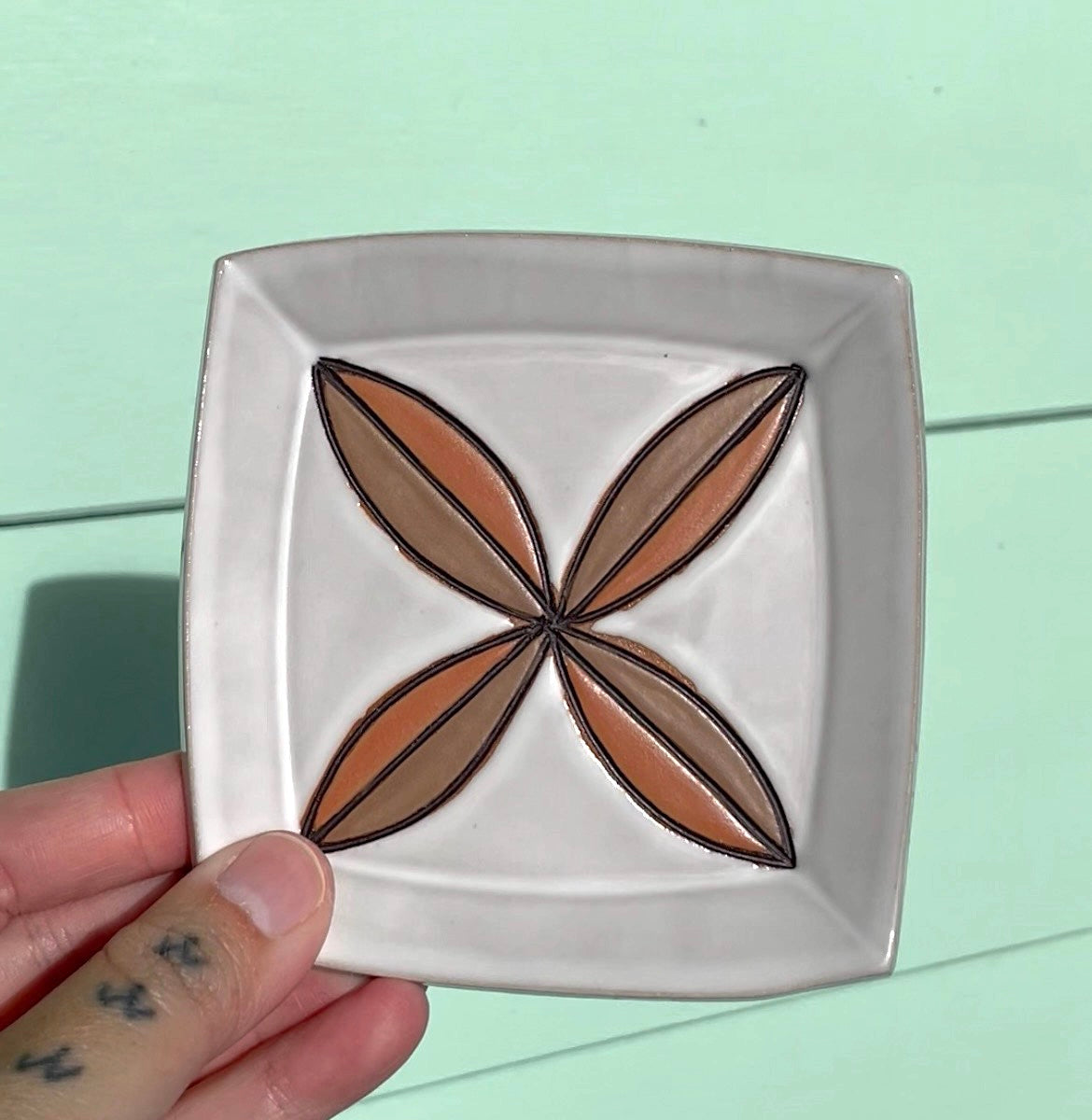 Hand Carved Ceramic Siapo Trinket Dish (218) by MASINA CREATIVE