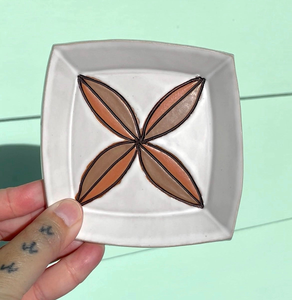 Hand Carved Ceramic Siapo Trinket Dish (219) by MASINA CREATIVE