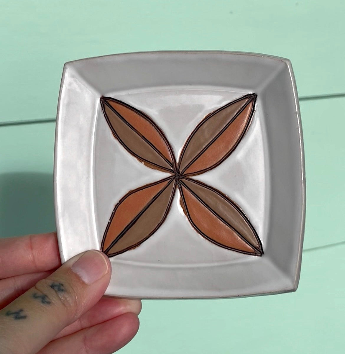 Hand Carved Ceramic Siapo Trinket Dish (221) by MASINA CREATIVE