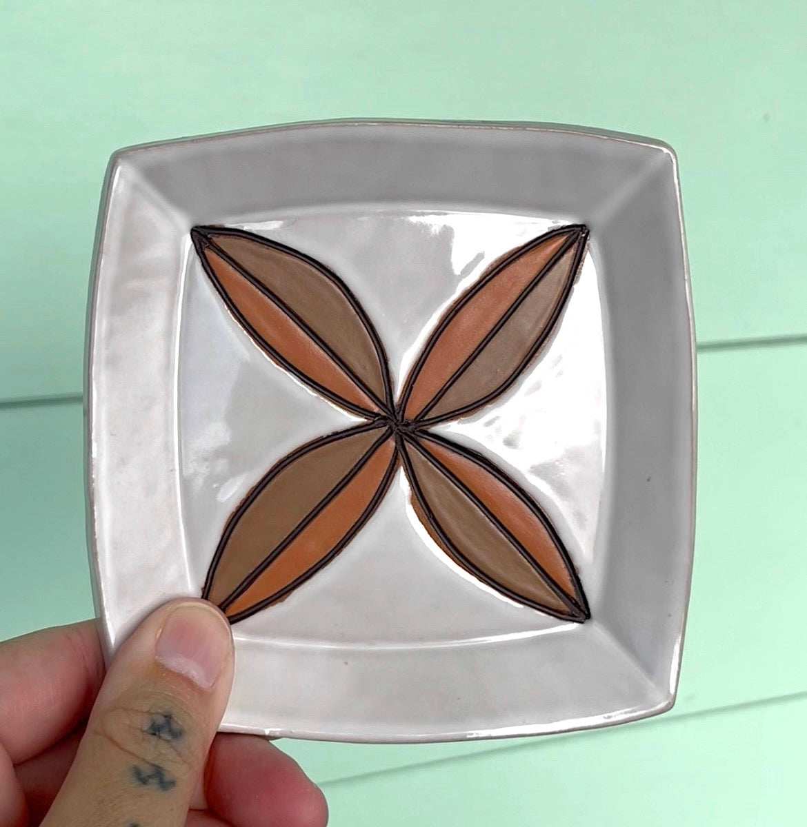 Hand Carved Ceramic Siapo Trinket Dish (222) by MASINA CREATIVE