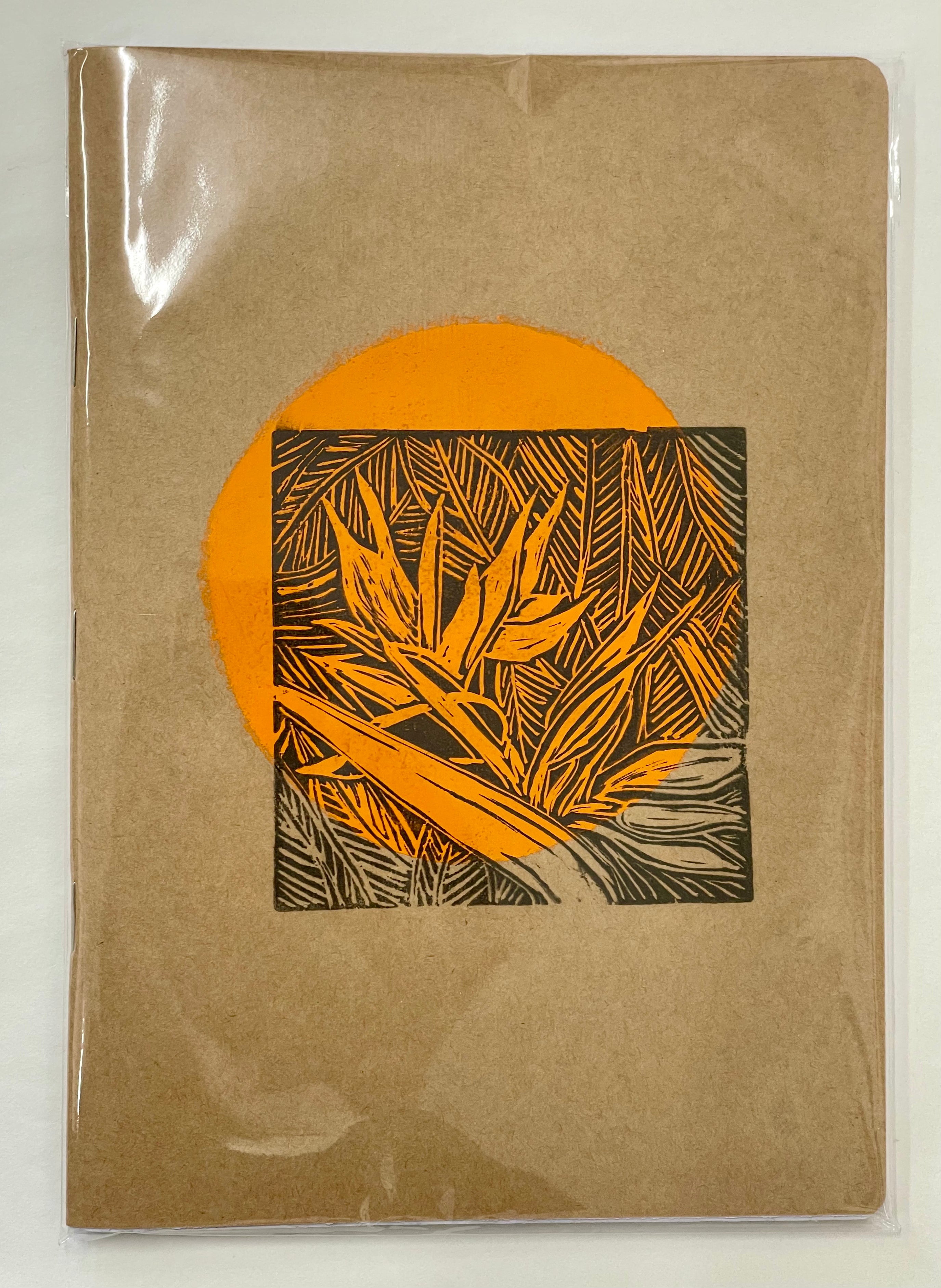 Bird of Paradise A5 Handmade & Handprinted Lined Notebook by Ula&HerBrothers