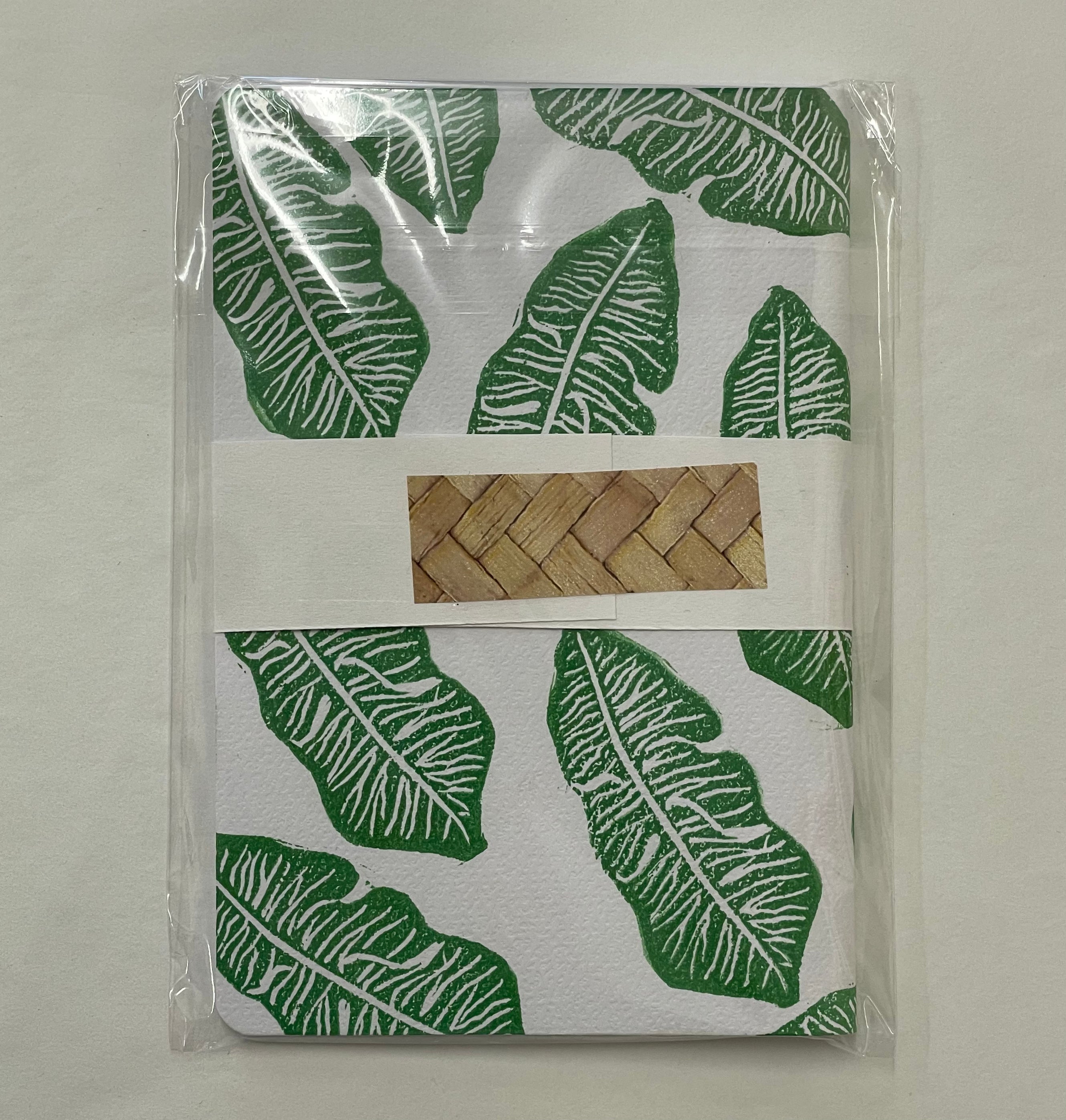 Banana Leaf A6 Handmade & Handprinted Lined Notebook by Ula&HerBrothers