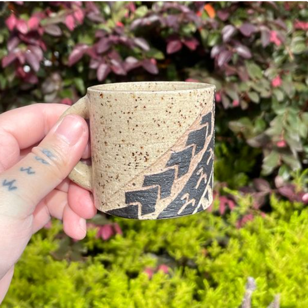 Hand Carved Ceramic Tatau Espresso Mug (67) - 150ml by MASINA CREATIVE