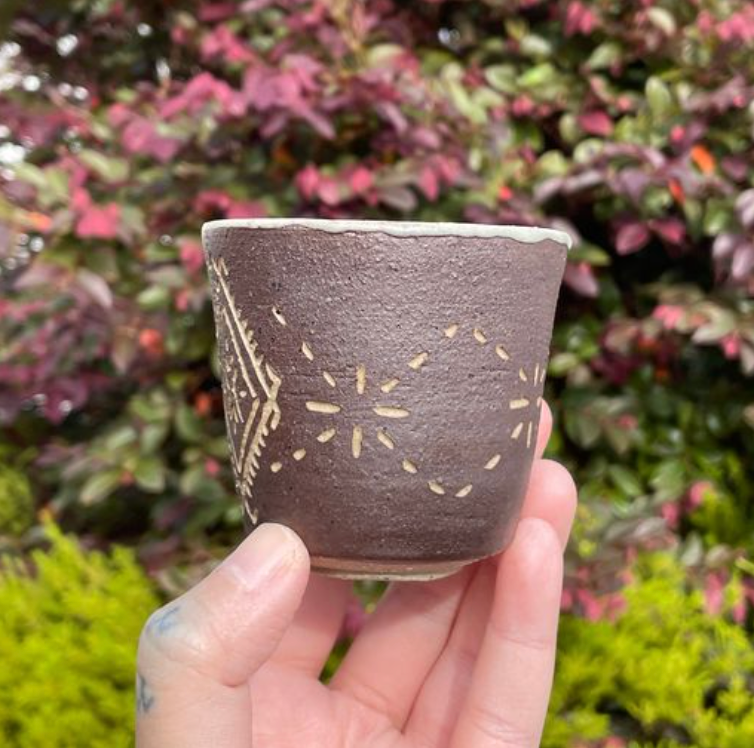 Hand Carved Ceramic Malu Cup (69) - 180ml by MASINA CREATIVE