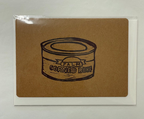 Corned Beef Handmade & Handprinted Card by Ula&HerBrothers