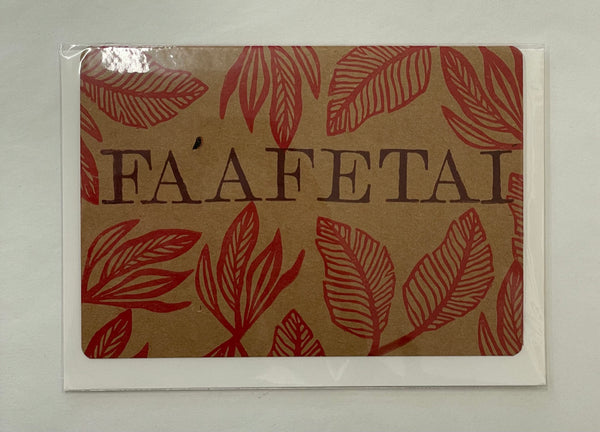 Faʻafetai Handmade & Handprinted Card by Ula&HerBrothers