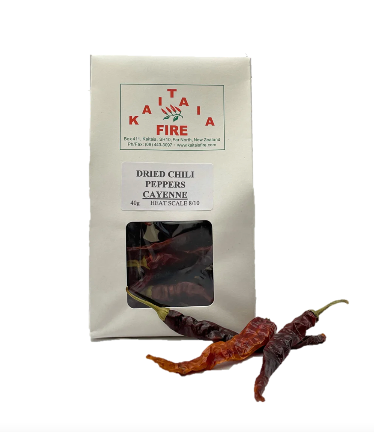 Dried Chilli Cayenne Peppers 40g - Kaitaia Fire