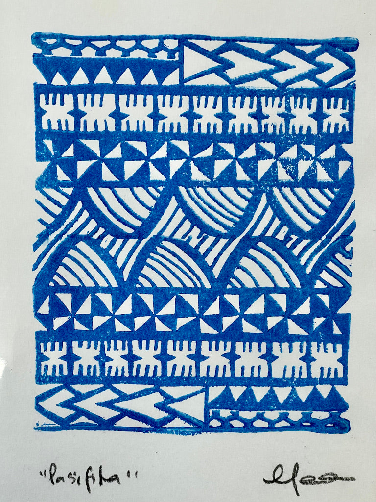 "Pasifika" Handmade & Handprinted Limited Edition A5 Linoprints by Ula&HerBrothers
