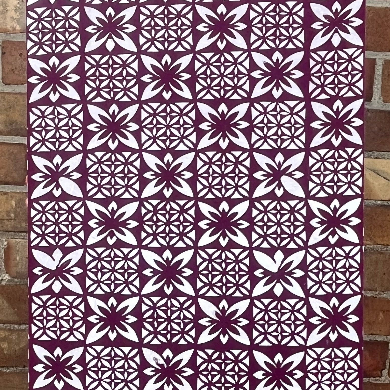 Burgundy Handprinted Elei Panel by Pacific Jewell - PICK UP IN STORE ONLY