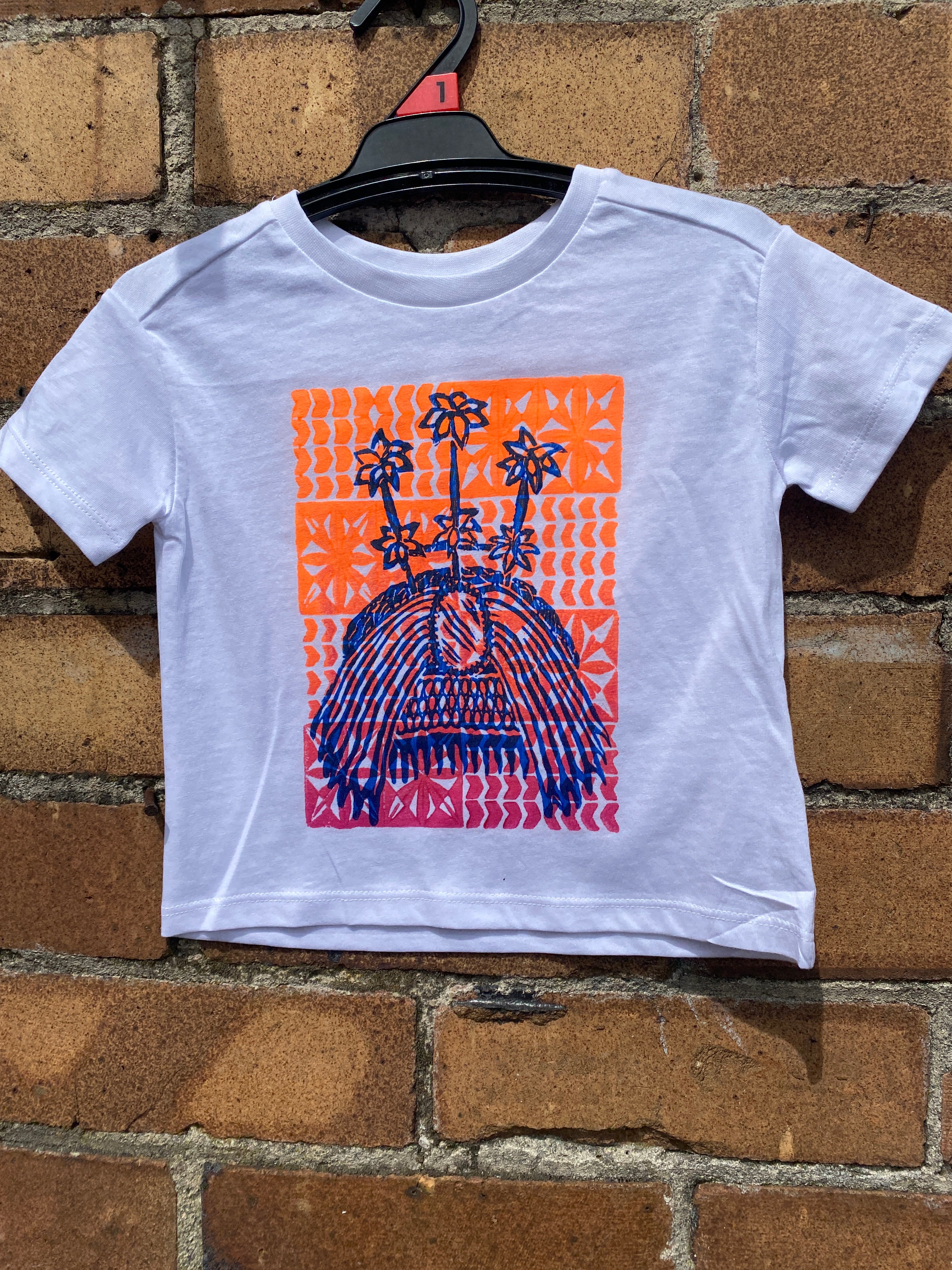 Hand-printed T-Shirt Tamariki Size 1 by Numa Mackenzie