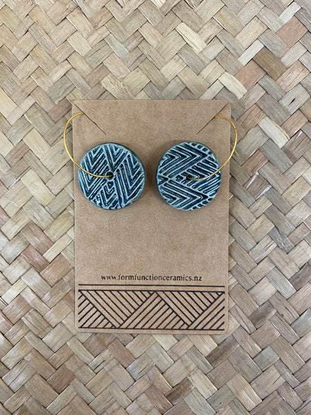 Moana Round Hoop Ceramic Earrings by Form & Function Ceramics