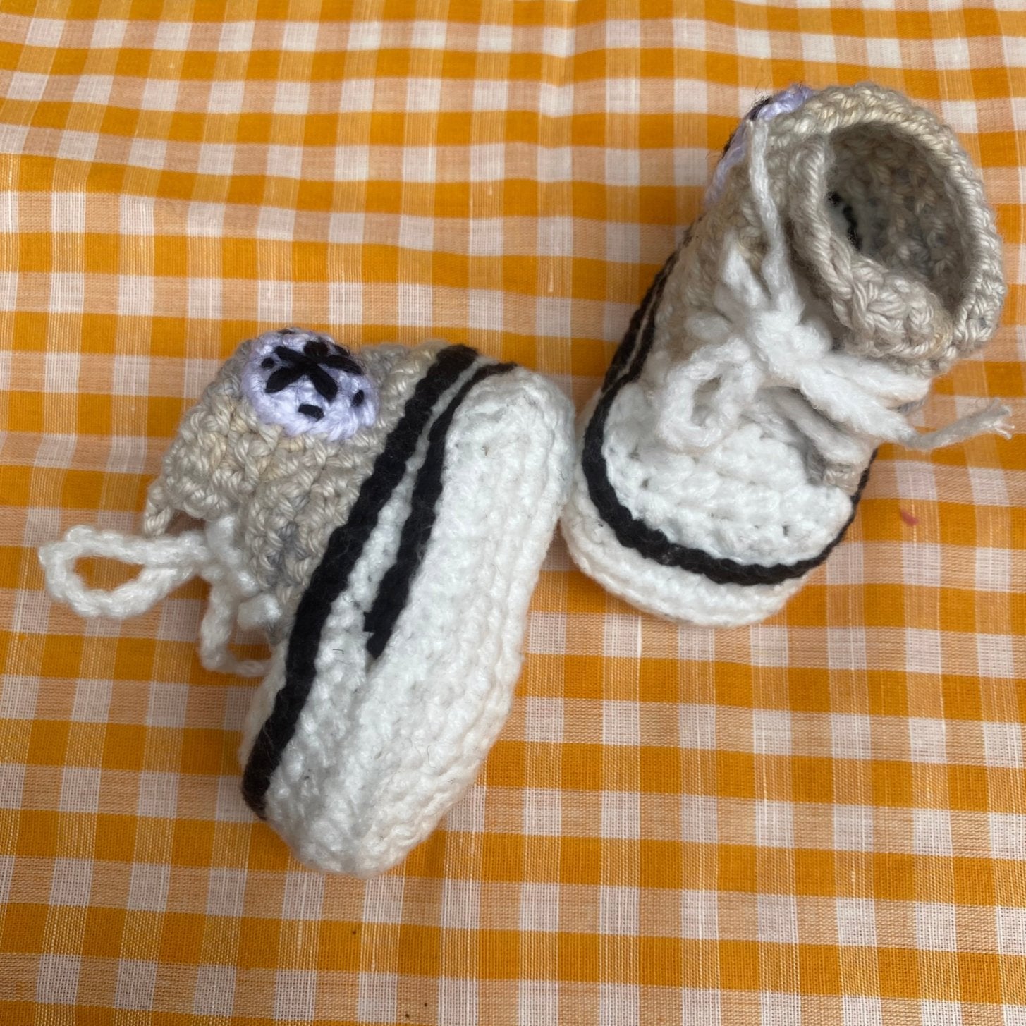 Booties (Grey) Crocheted by Lizzie Luamanu