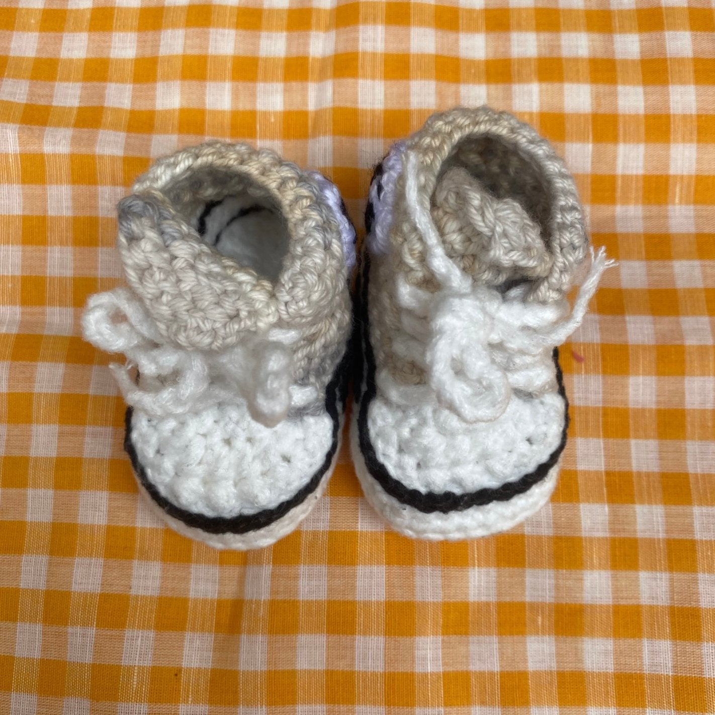 Booties (Grey) Crocheted by Lizzie Luamanu