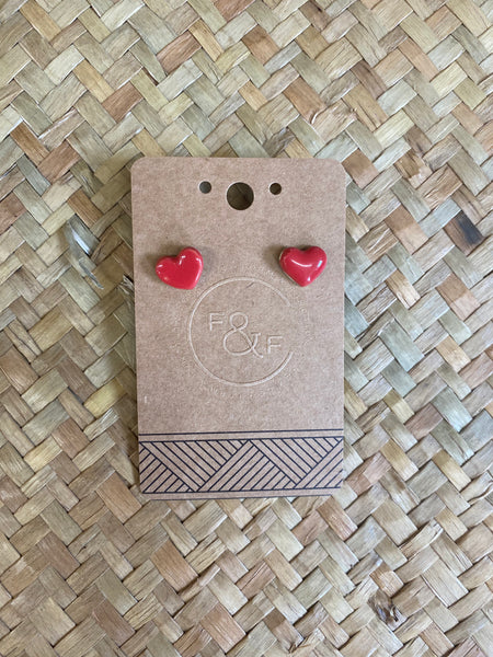Moana Heart Stud Ceramic Earrings by Form & Function Ceramics