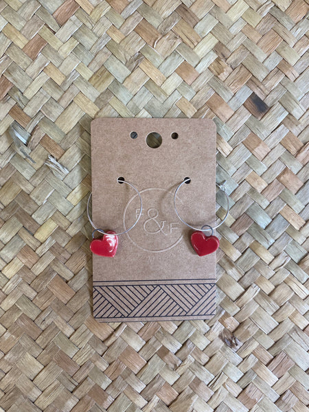 Moana Heart Hoop Ceramic Earrings by Form & Function Ceramics