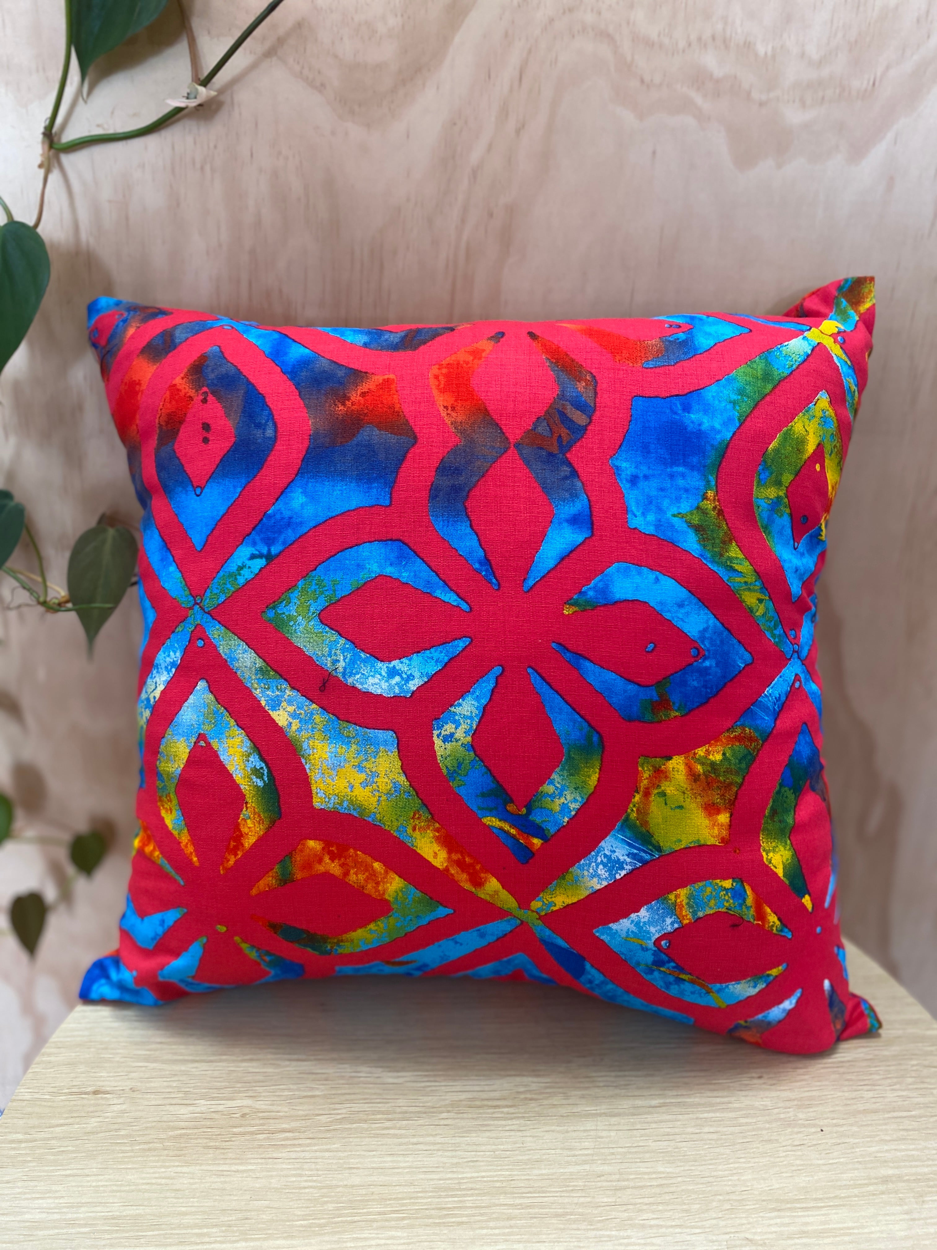 Tie Dye Pink Cushion by Moana Oa (Small 45cm x 45cm)