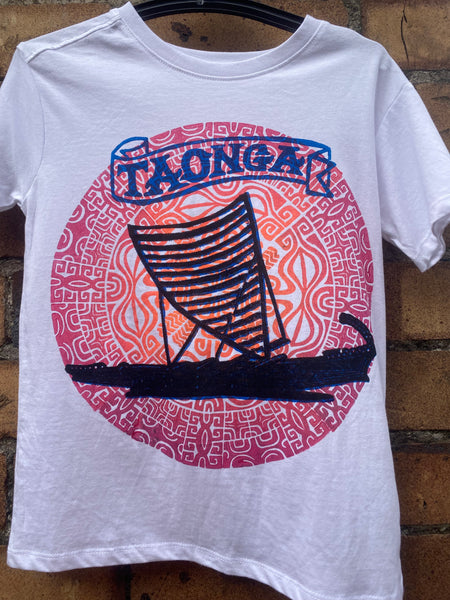 Hand-printed T-Shirt Tamariki Size 8 by Numa Mackenzie