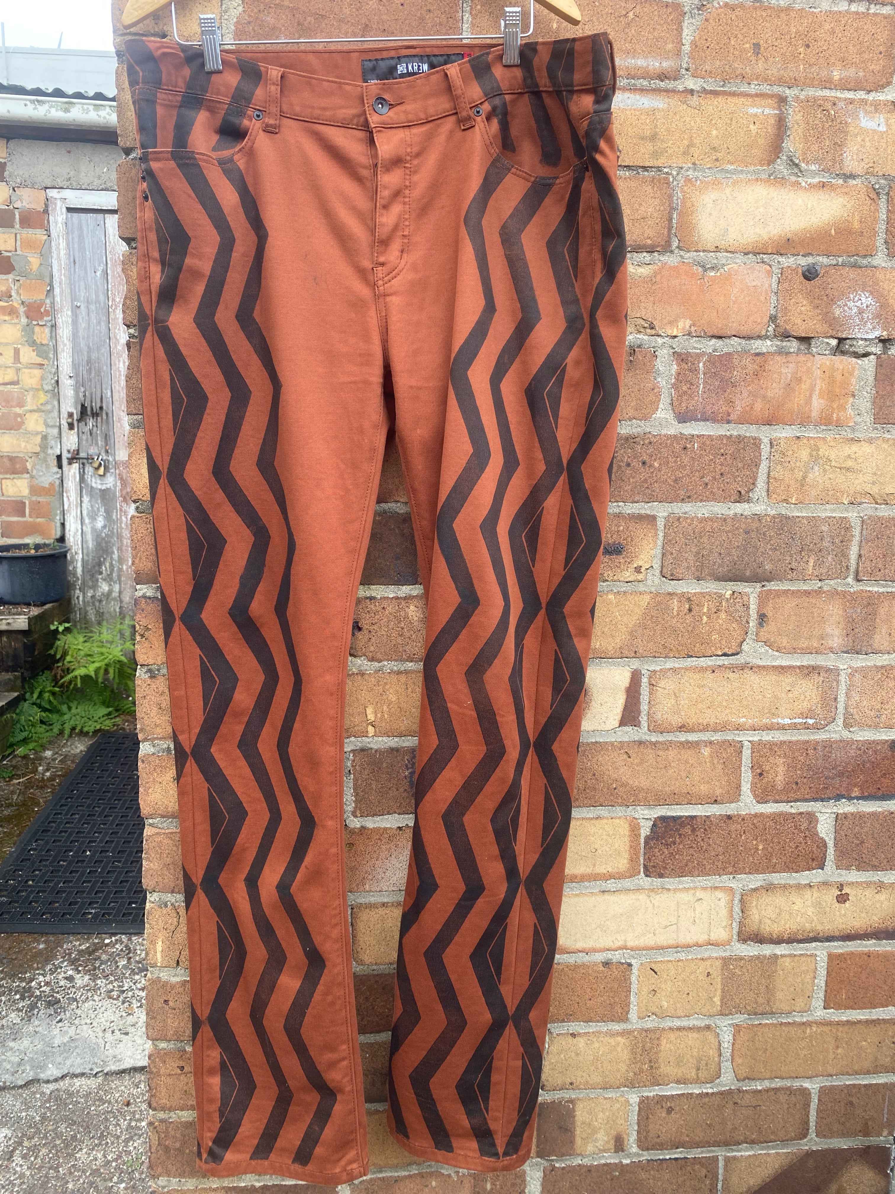 Hand-printed Pants (Brown) by Numa Mackenzie