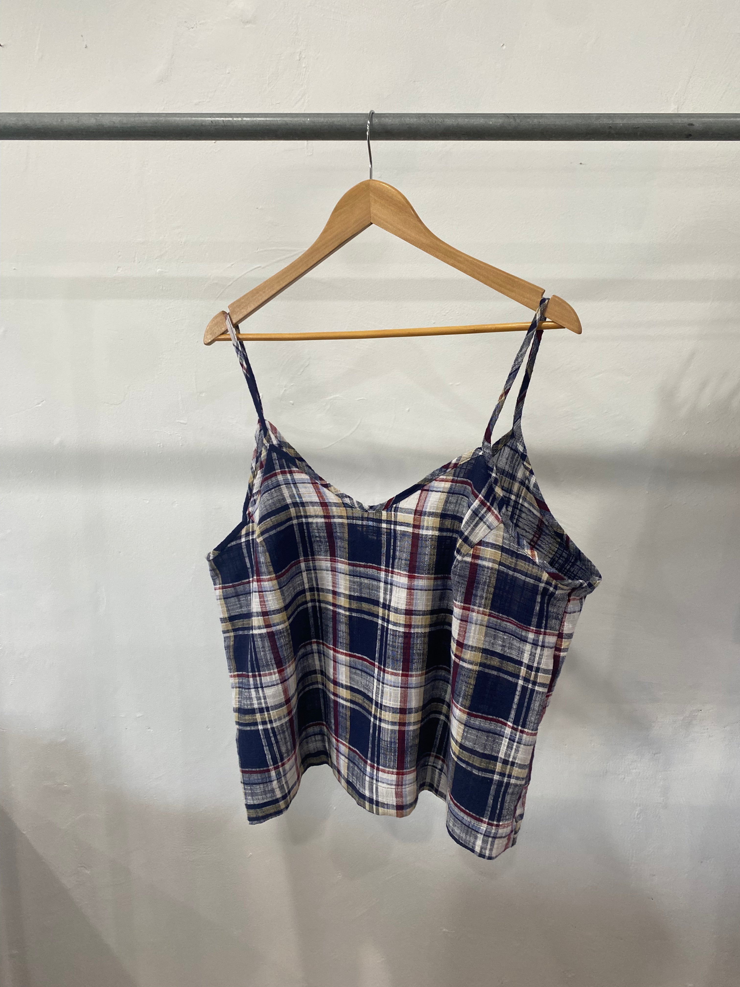 Jaq Cami in Navy Plaid by Papa Clothing