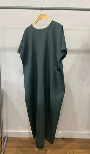 Mama Dress by in Green Linen by Papa Clothing