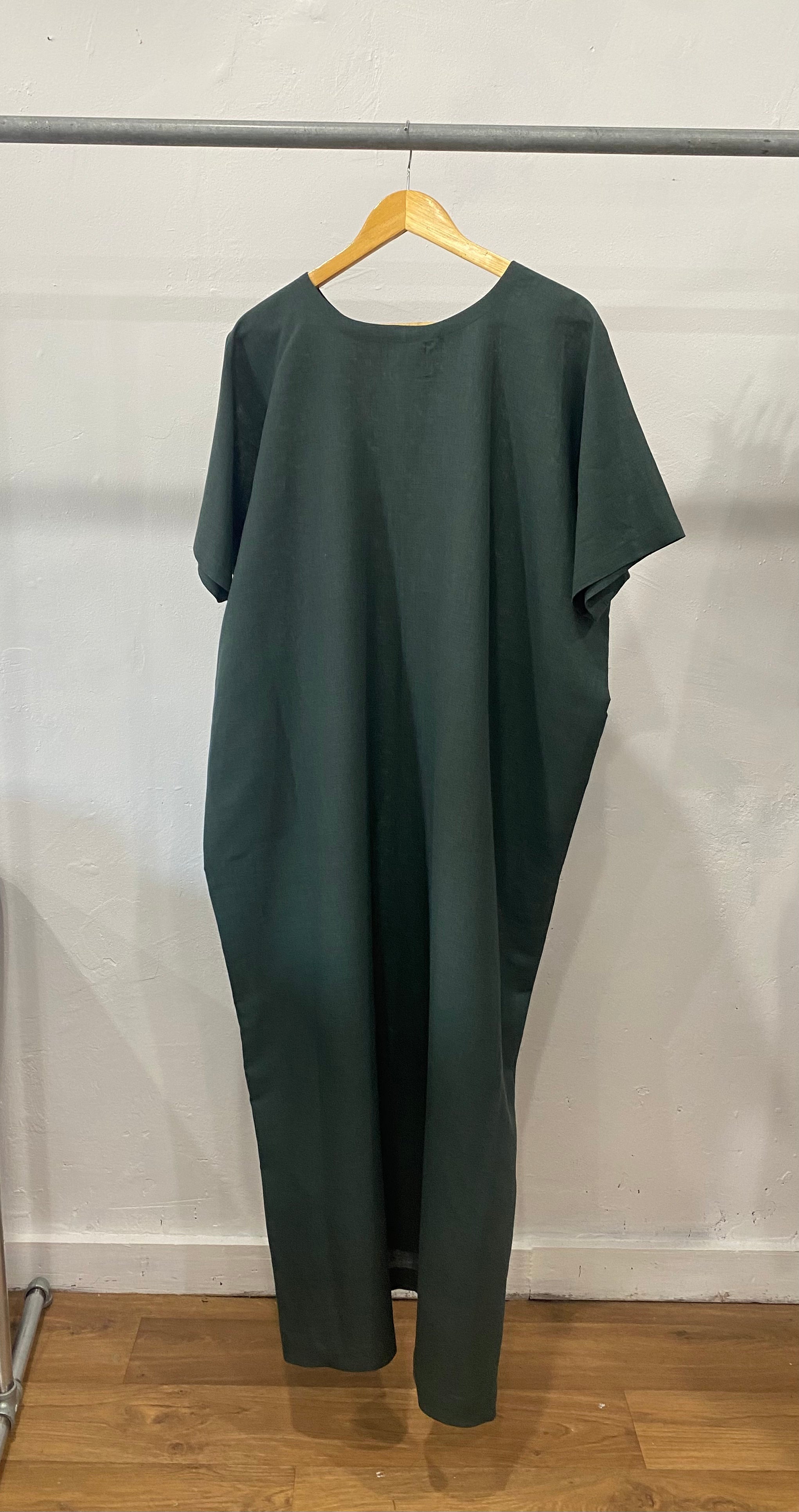 Mama Dress by in Green Linen by Papa Clothing