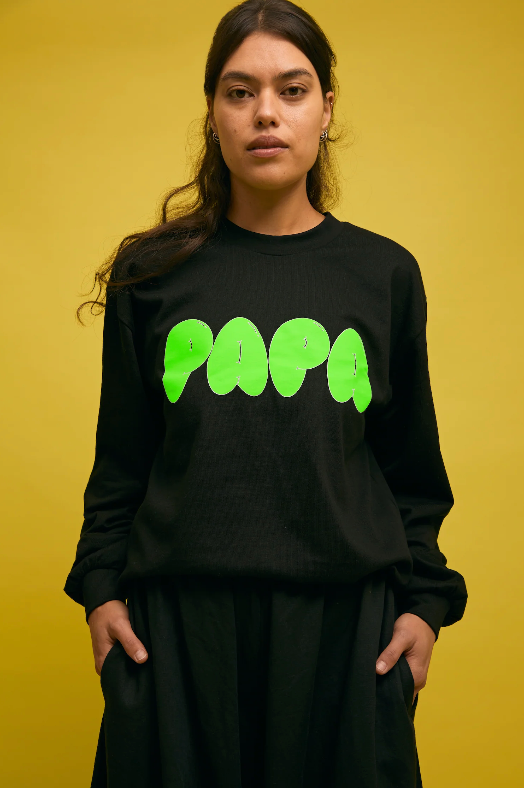 Bubble Longsleeve Tee ~ Black (non gendered) by Papa Clothing