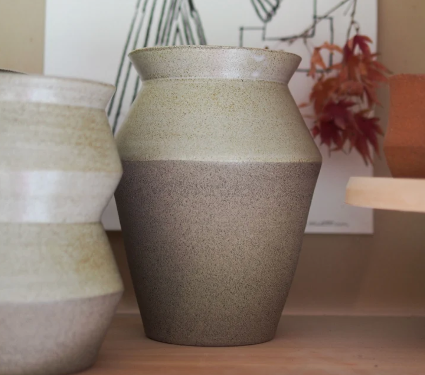 Angled Vase (Large) - Kirikiri by THEA CERAMICS (AOTEAROA SHIPPING ONLY)