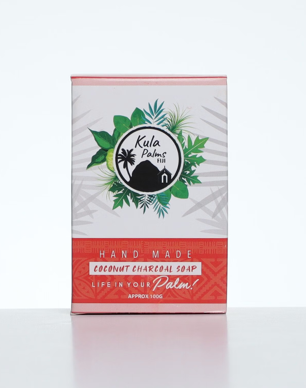 Handmade Charcoal Coconut Swirl Soap, Kula Palms