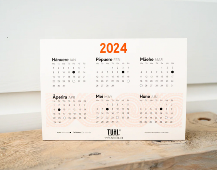 2024 Mahere-aa-wiki - Tuhi Stationery - 12 month Bilingual Planners