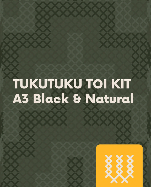 Whatu Creative - Tukutuku Toi A3 Black & Natural