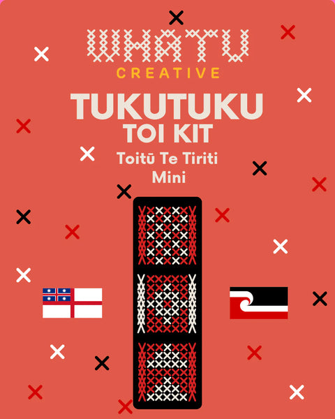 Whatu Creative - Toitū Te Tiriti Mini Tukutuku Toi Kit Single