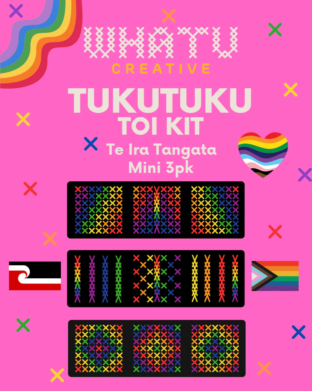 Whatu Creative - Te Ira Tangata Mini 3pk Tukutuku Toi Kit