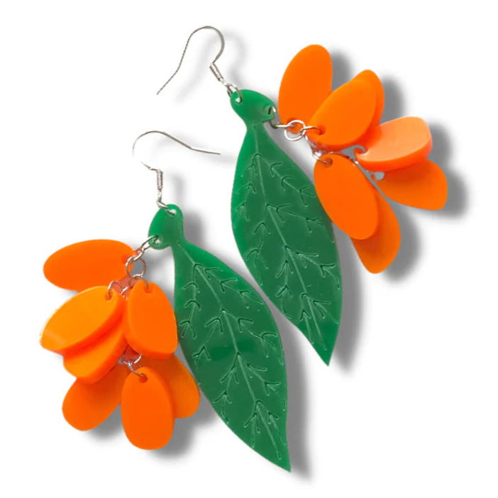 Karaka - Orange Berry Earrings by Taonga Puāwai
