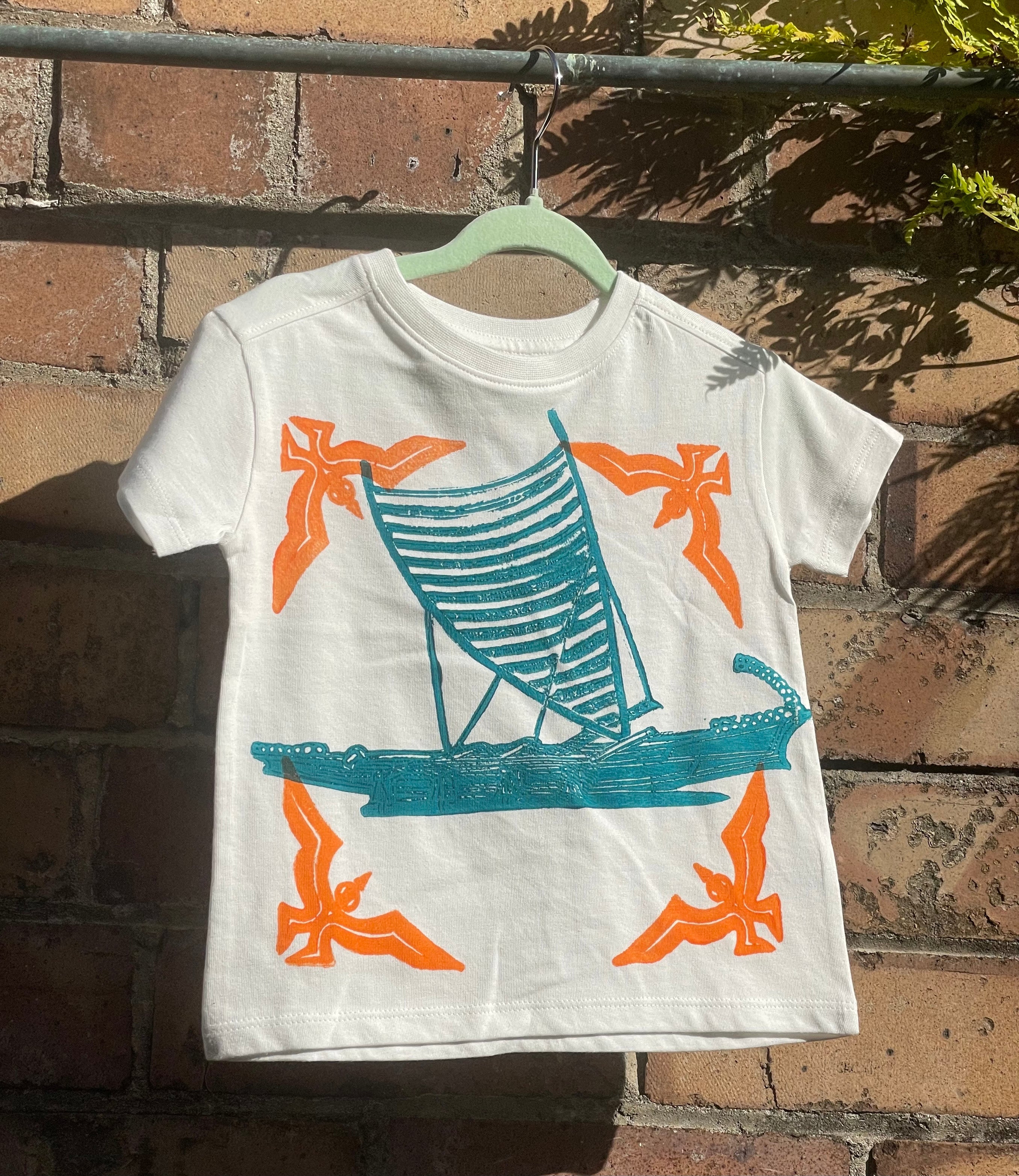 Hand-printed T-Shirt (Pēpi) Size 1 by Numa Mackenzie