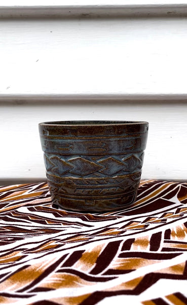 Hand Carved Ceramic Tatau Cup - 440ml (38) by MASINA CREATIVE