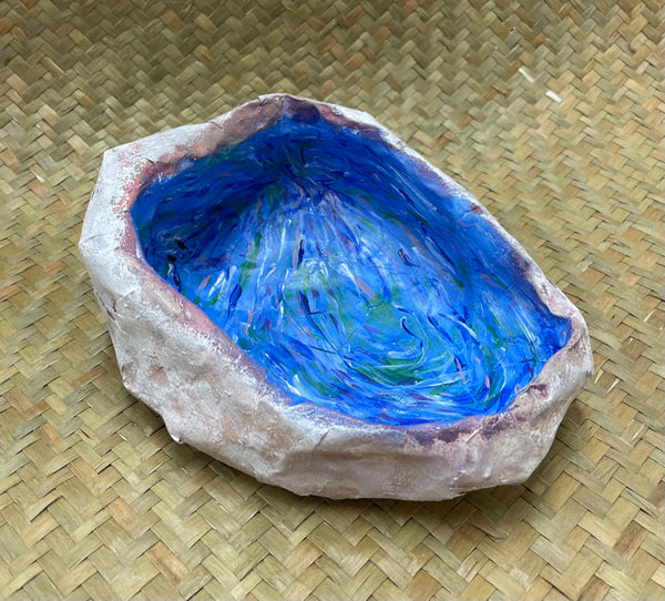 Small Paua paper mache kaimoana sculpture by Ahi Nyx