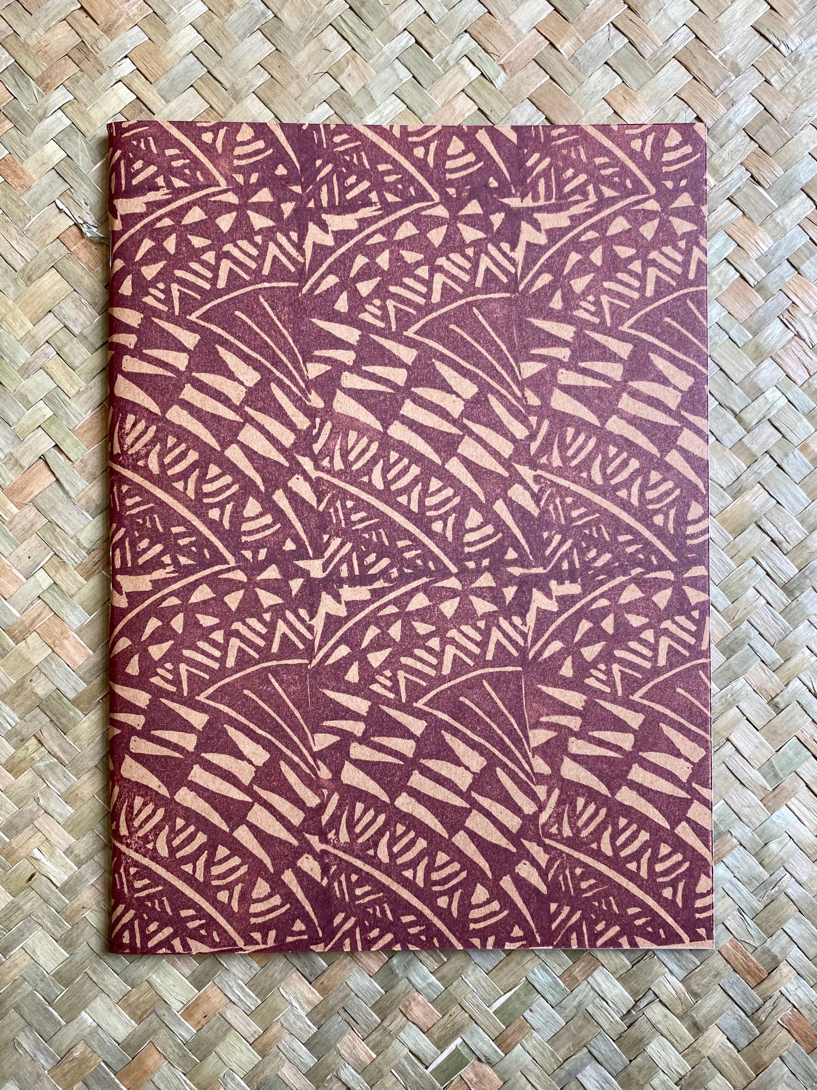 Pasifika Design A5 Handmade & Handprinted Lined Notebook by Ula&HerBrothers