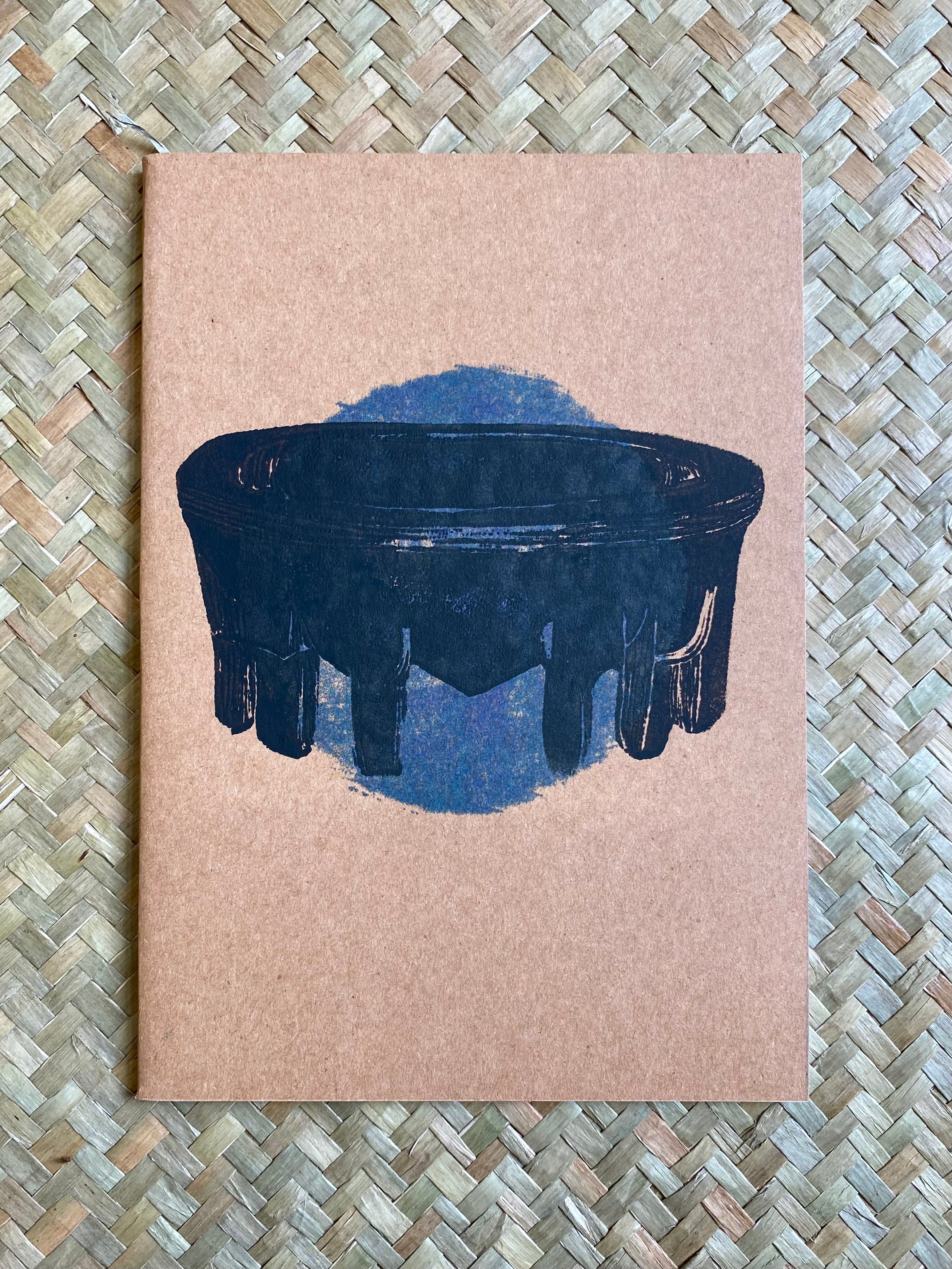 Kava Bowl A5 Handmade & Handprinted Lined Notebook by Ula&HerBrothers