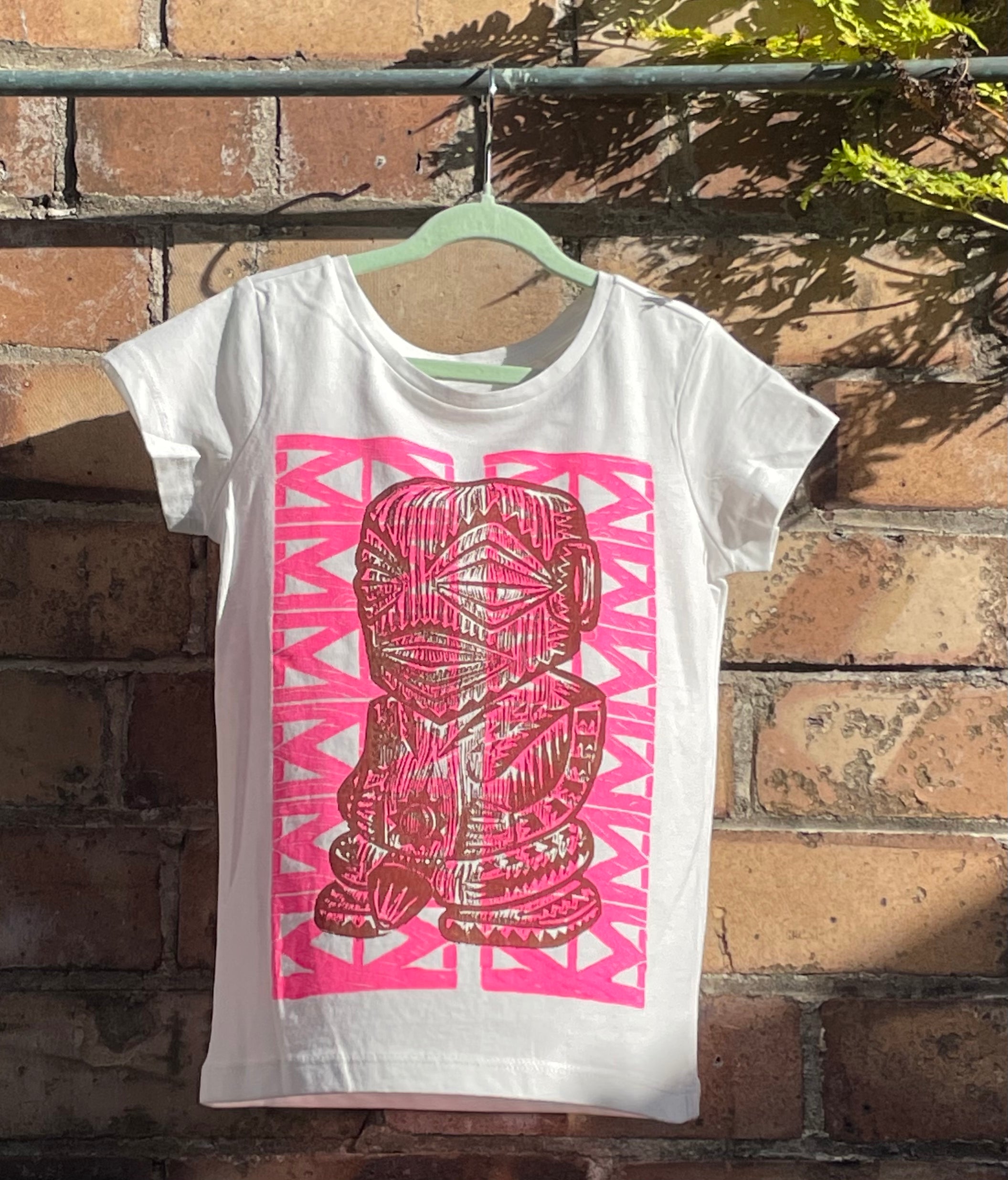 Hand-printed T-Shirt (Tamariki) Size 6 by Numa Mackenzie