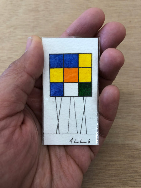 Rubik Cubes Series (13) - Watercolours on paper by Andy Leleisi'uao