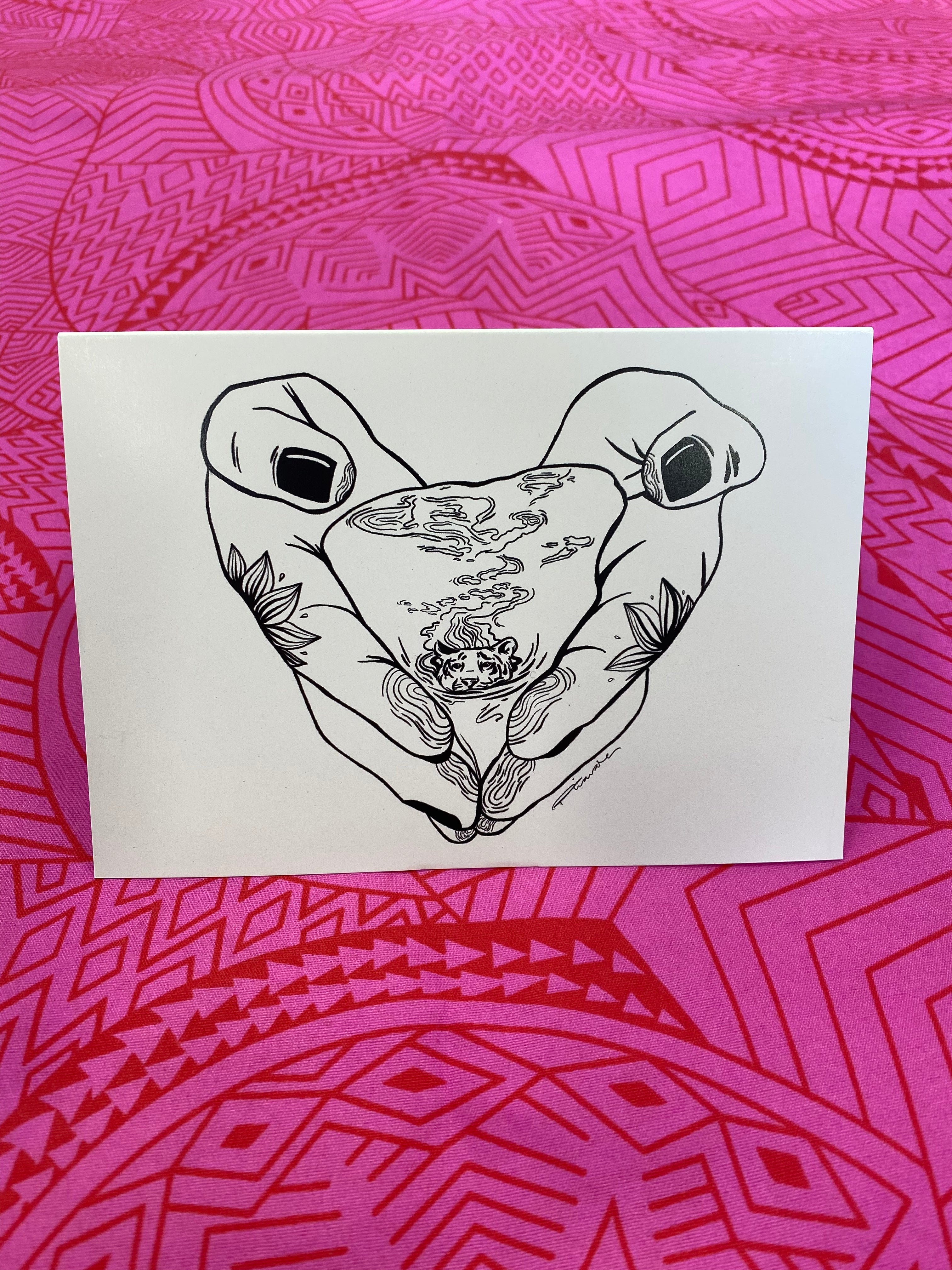 Tiger Palms - Art print & card by Porsche Tiavale
