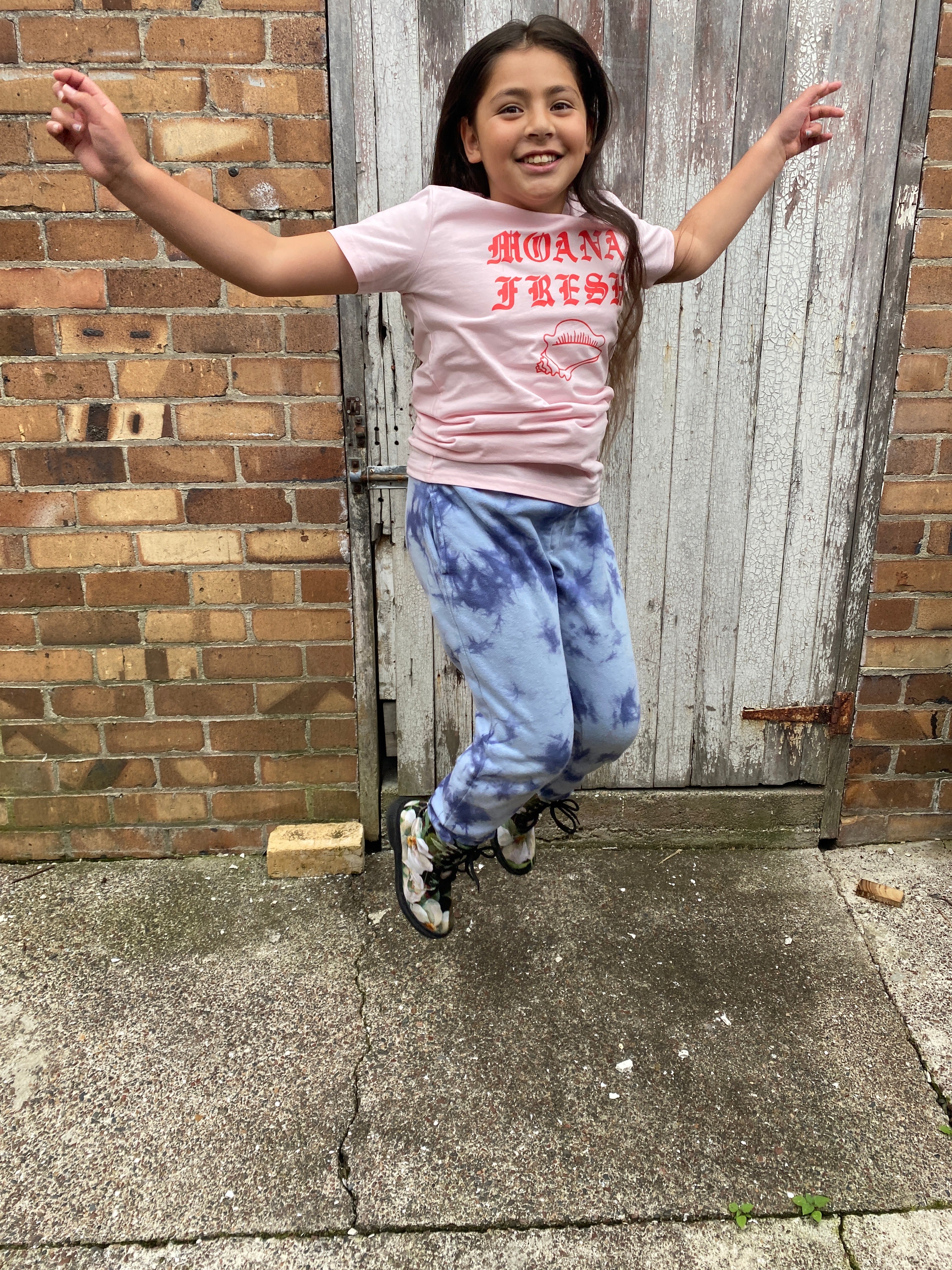 Moana Fresh Tamariki Tee with Conch Shell (Pink)