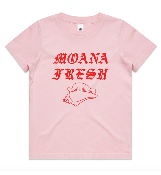 Moana Fresh Tamariki Tee with Conch Shell (Pink)