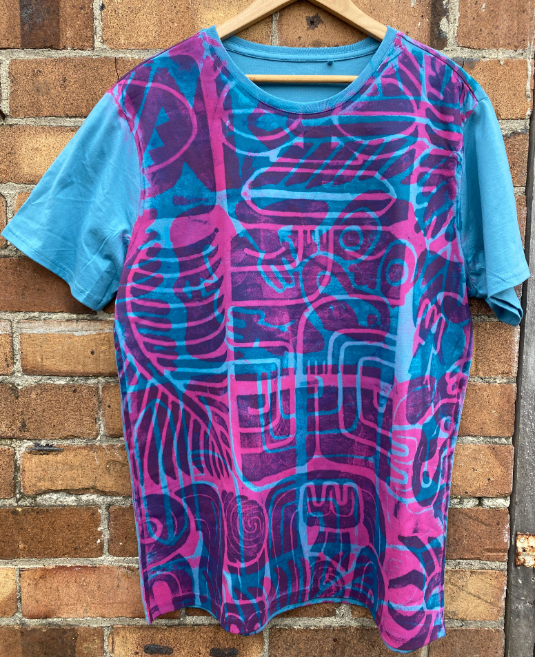 Hand-printed T-shirt - Adult Size XL by Numa Mackenzie