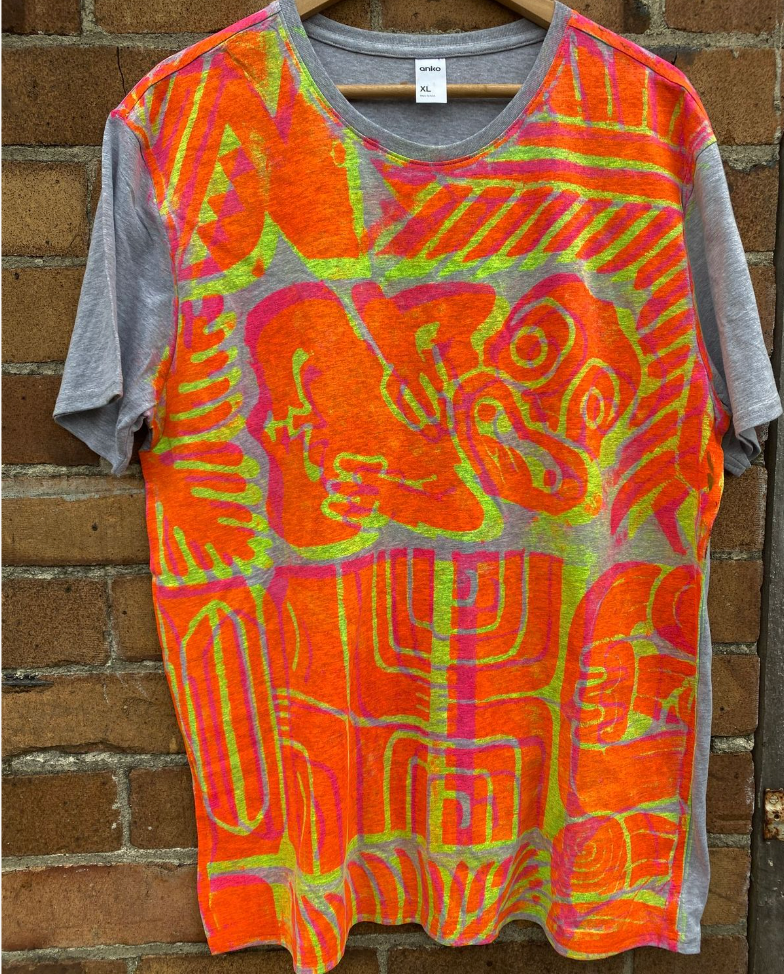 Hand-printed T-shirt - Adult Size XL by Numa Mackenzie