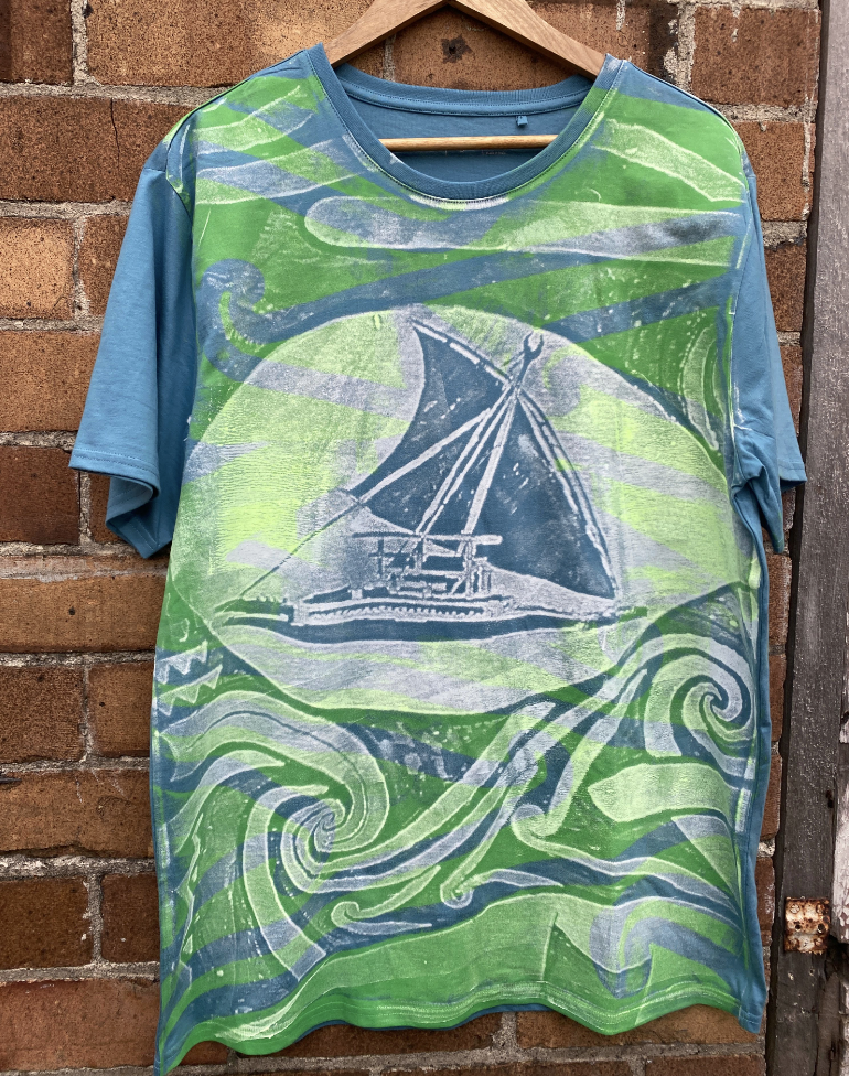 Hand-printed T-shirt - Adult Size XL by Numa Mackenzie