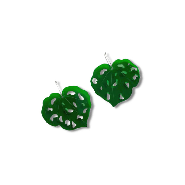 Kawakawa Earrings - Transparent Medium by Taonga Puāwai